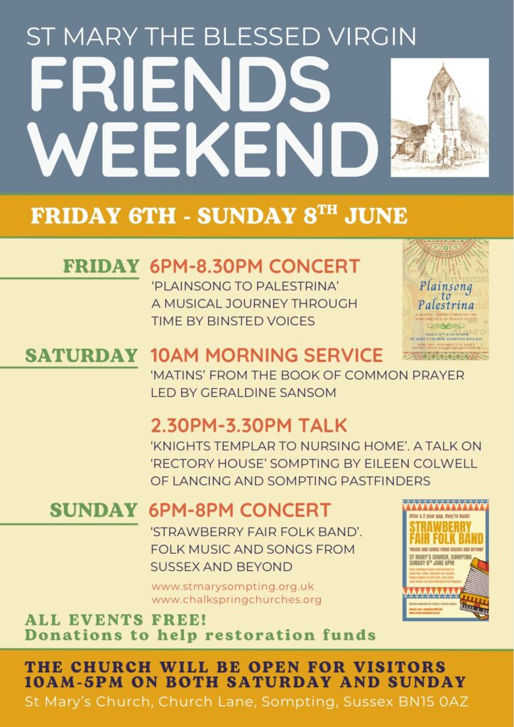 Poster for Friends Weekend (details are also in text below)