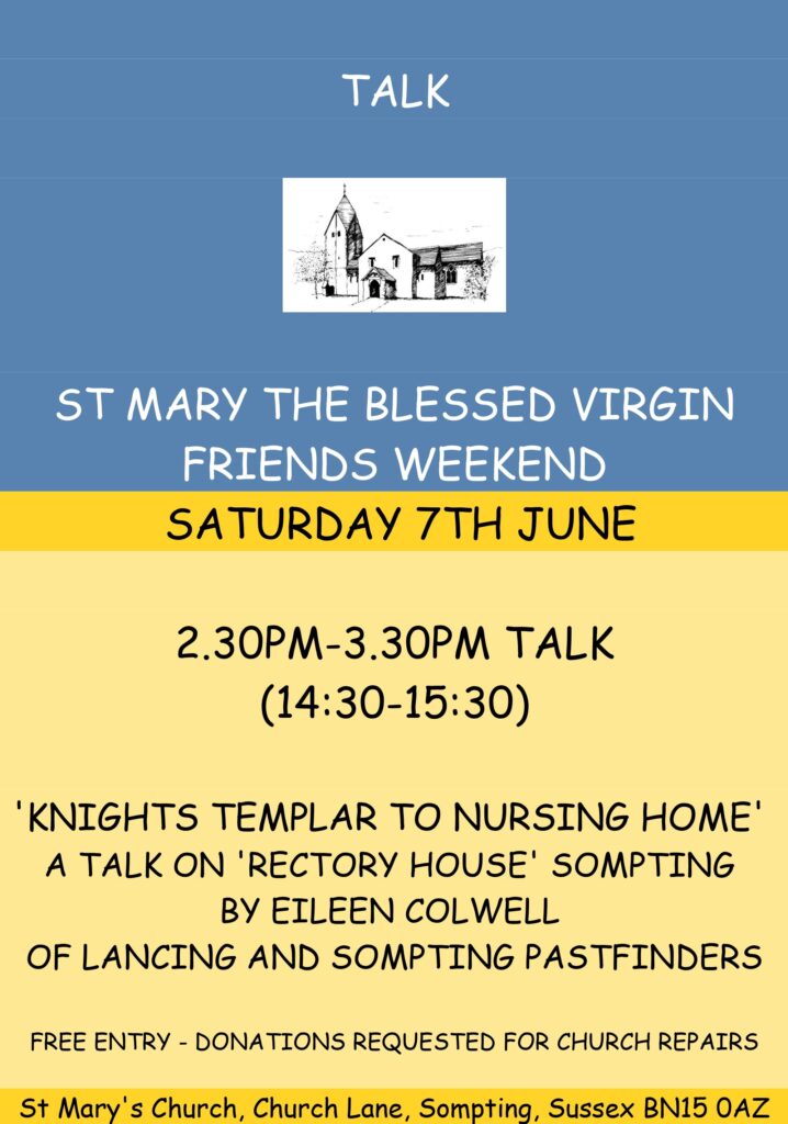 Talk 2.30pm-3.30pm on Saturday 7th June: Knights Templar to Nursing Home.